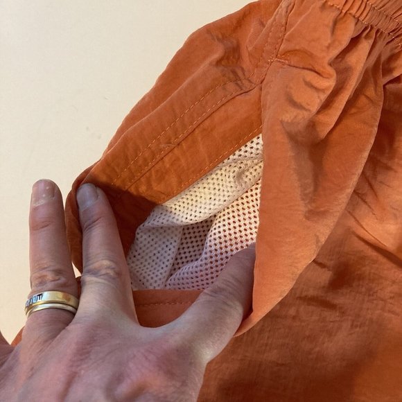 Sand & Sun Mens Large Orange Bermuda Swim Trunks Drawstring Pockets - Picture 3 of 9